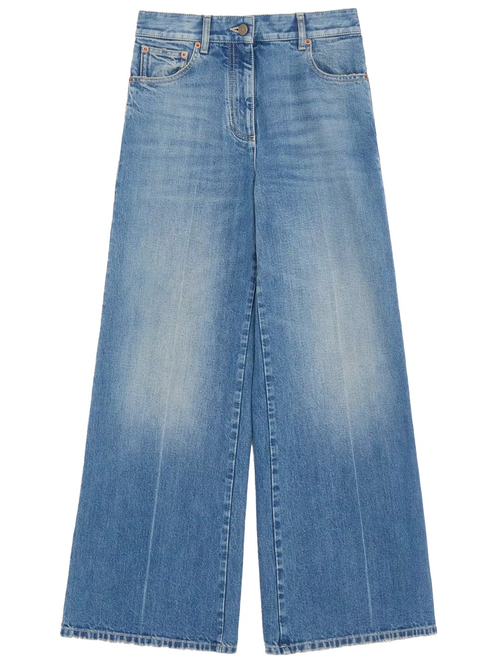 Valentino Garavani Women's Blue Wide-Leg Jeans